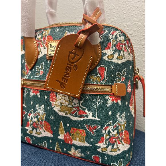 NWT Disney Dooney & Bourke Mickey Minnie Mouse Christmas 2022 Satchel Purse Bag - Picture 14 of 16